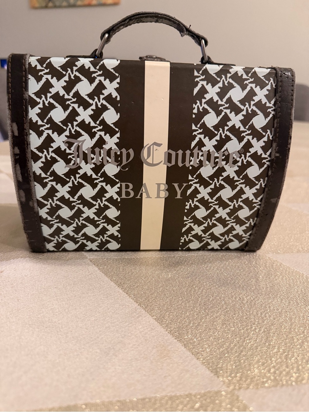 Juicy Couture Black & Cream Patterned Baby Mini Satchel